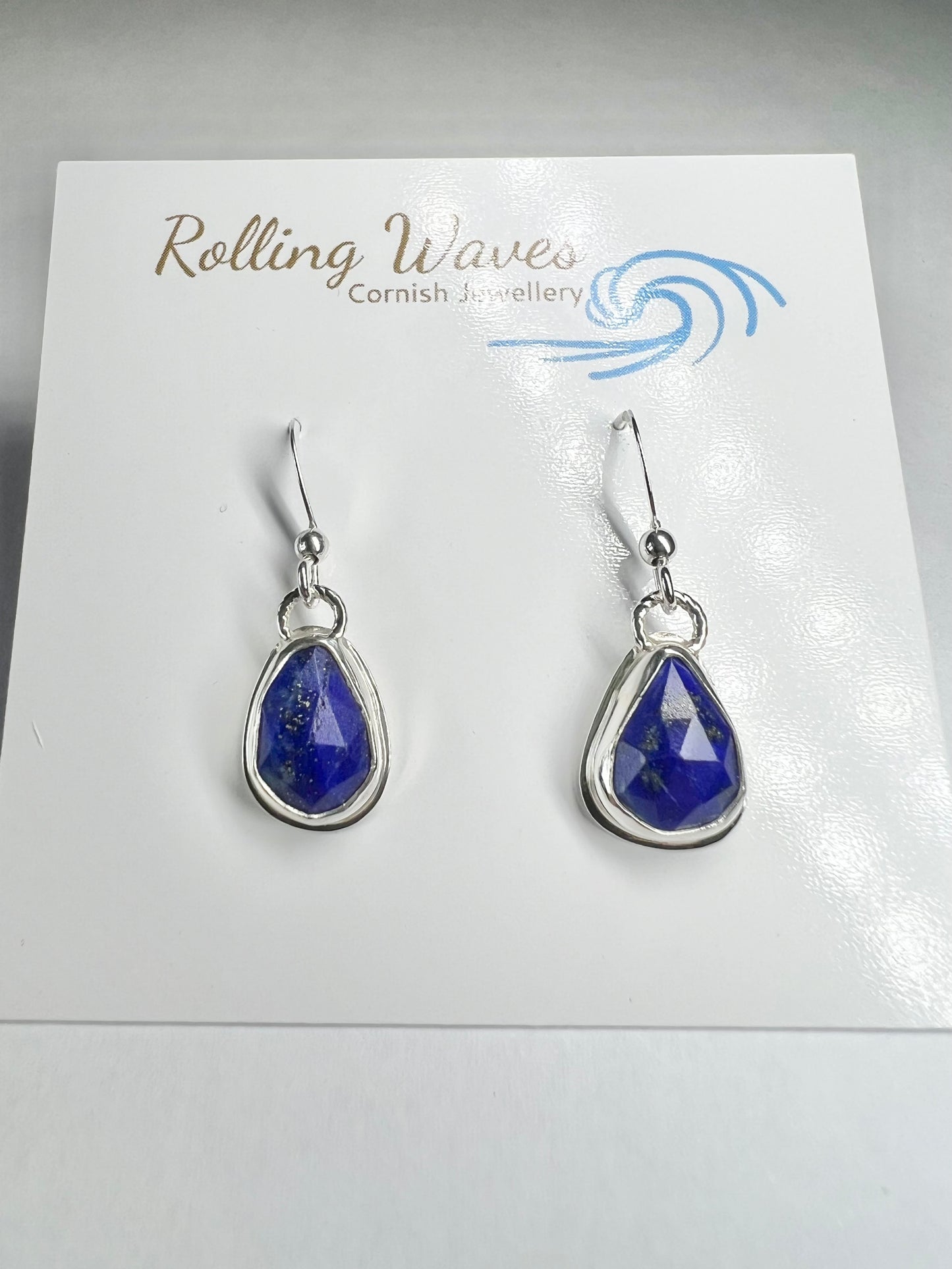 Lapis lazuli dangly earrings - sterling silver